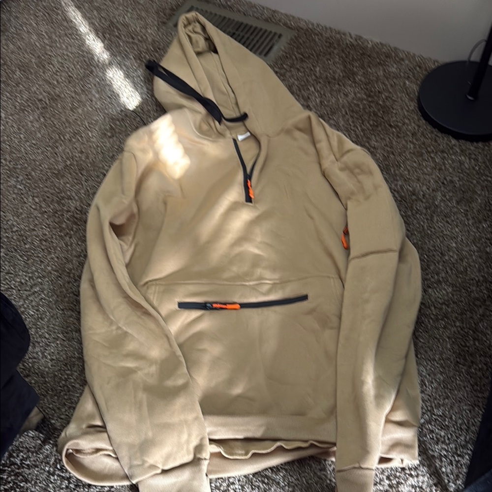 Tan Hoodie with Black and Orange Accents XXL - NEVER WORN BRAND NEW